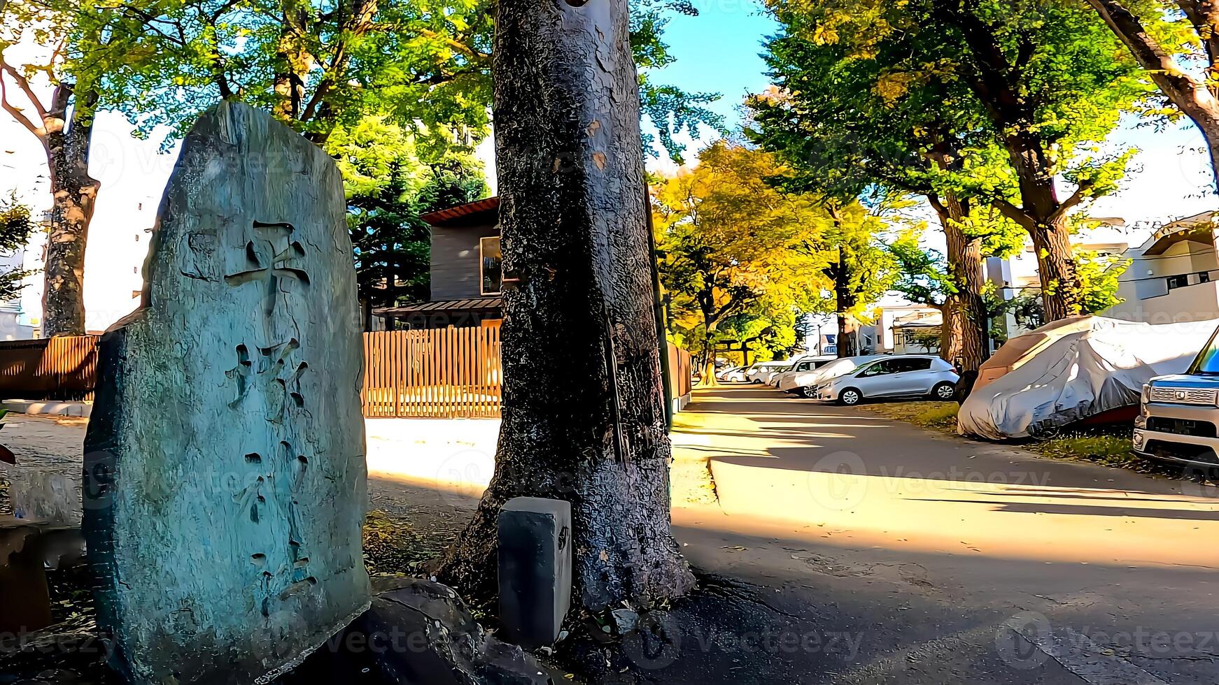 Hiratsuka Shrine, a shrine in Kaminakazato, Kita-ku, Tokyo, Japan. It has been enshrining Hachiman Taro Minamoto no Yoshiie, a hero of the late Heian period, and his two younger brothers since 1118. photo