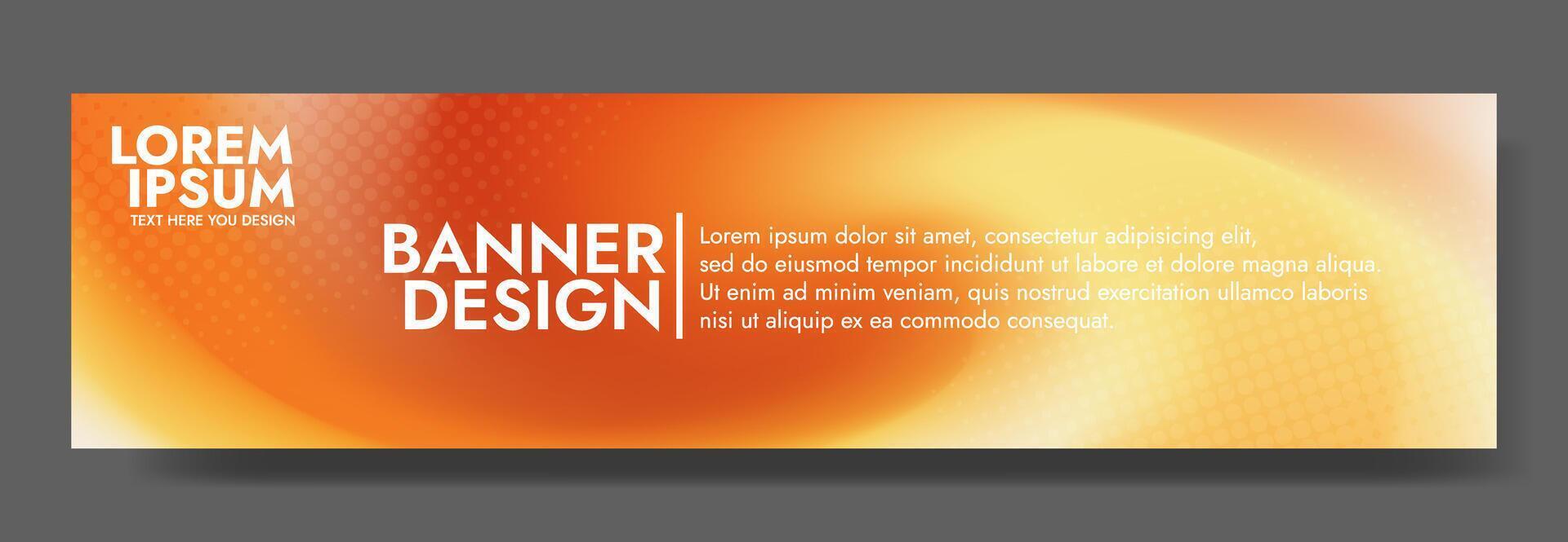 Gradient blurred banner in shades of orange yellow. Ideal for web banners, social media posts, or any design project that requires a calming backdrop vector