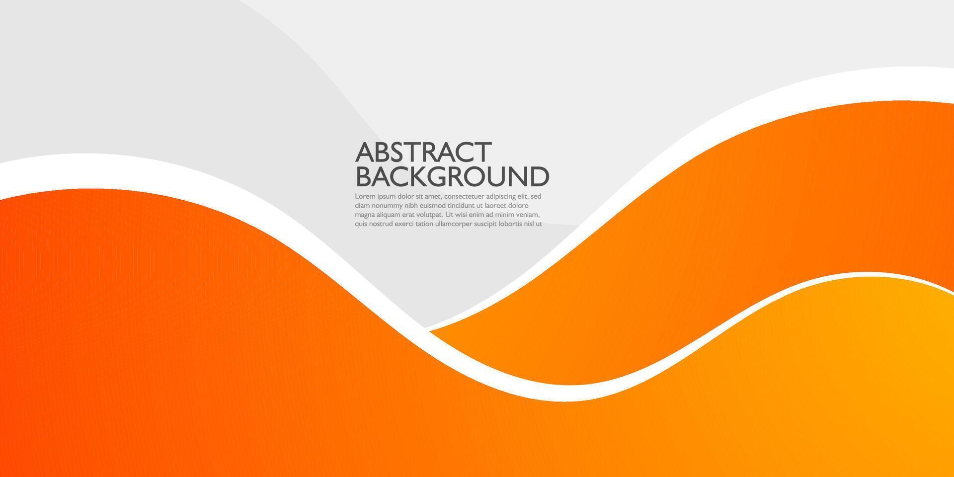 Banner wave design abstract orange background with line and shapes. Colorful orange color background with white space for text. Eps10 vector