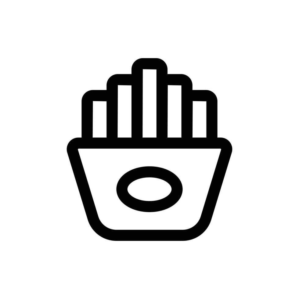 Simple French Fries icon. The icon can be used for websites, print templates, presentation templates, illustrations, etc vector