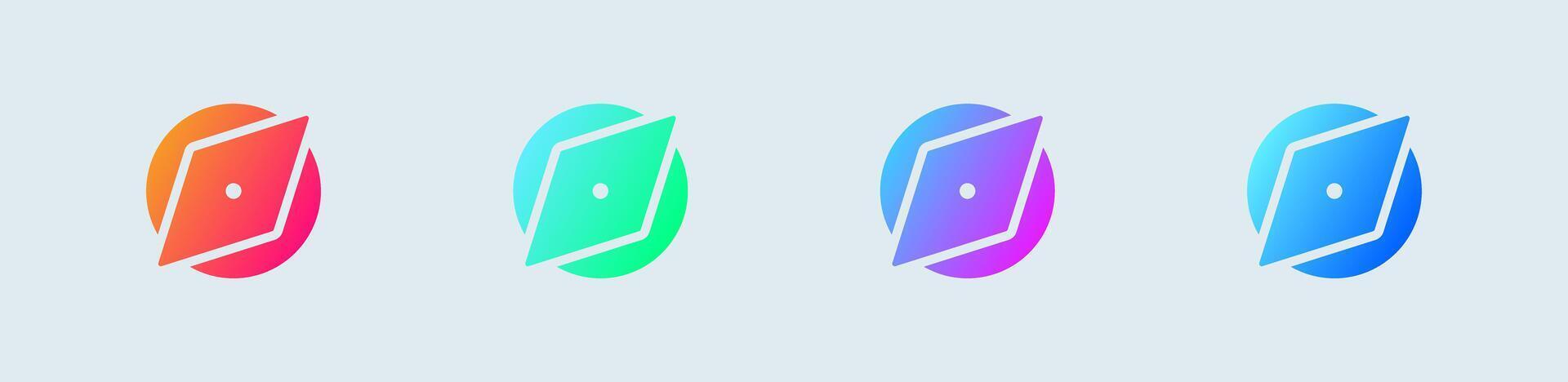 Compass solid icon in gradient colors. Exploration signs illustration. vector