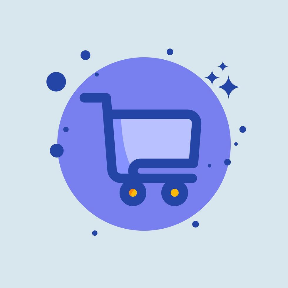 Shopping cart flat illustration. Buy signs illustration. vector