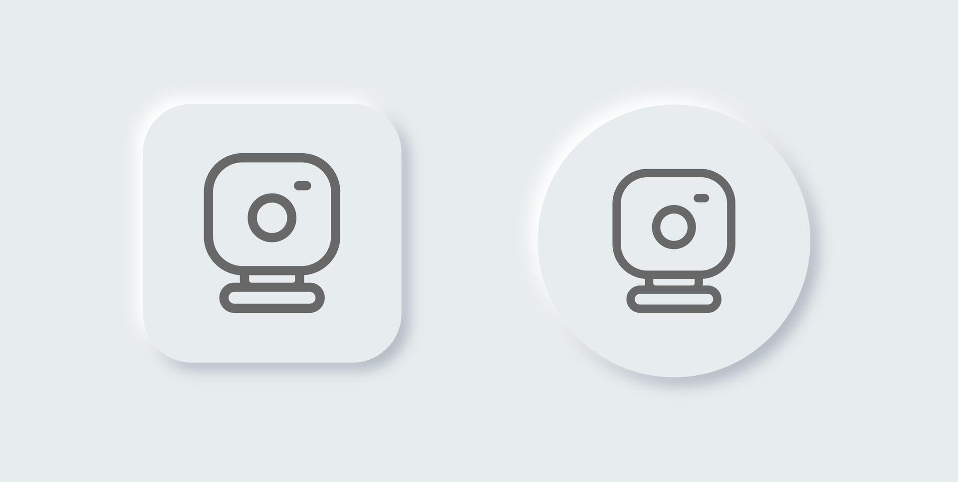 Webcam line icon in neomorphic design style. Camera signs illustration. vector
