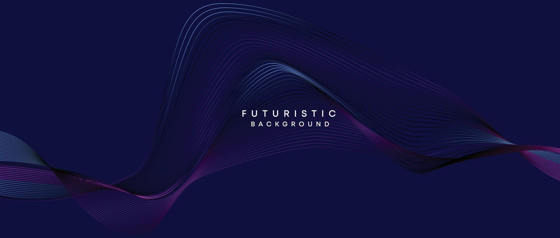 Information technology, digital age, data visualization, future technology background. Concept of futuristic technology. Smooth wave lines with purple, blue, and green gradient banner, presentation vector