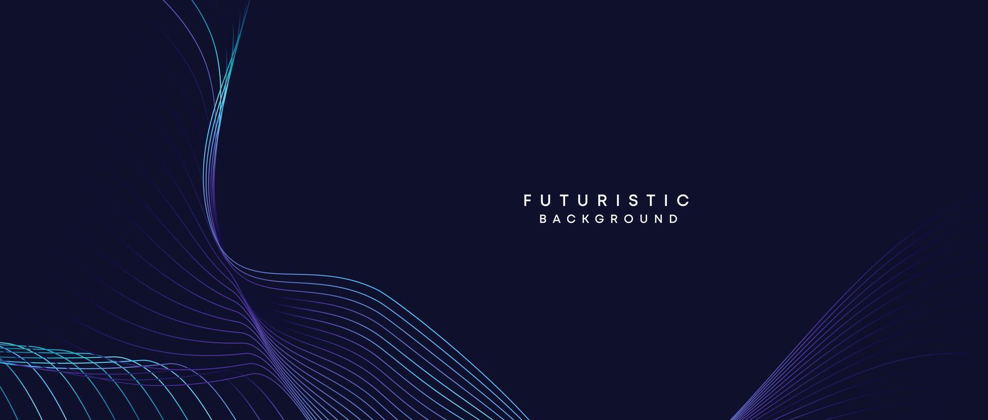 Information technology, digital age, data visualization, future technology background. Concept of futuristic technology. Smooth wave lines with purple, blue, and green gradient banner, presentation vector