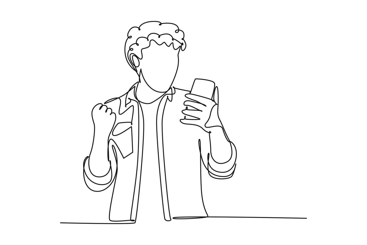 Continuous one line drawing People holding, using mobile phones concept vector