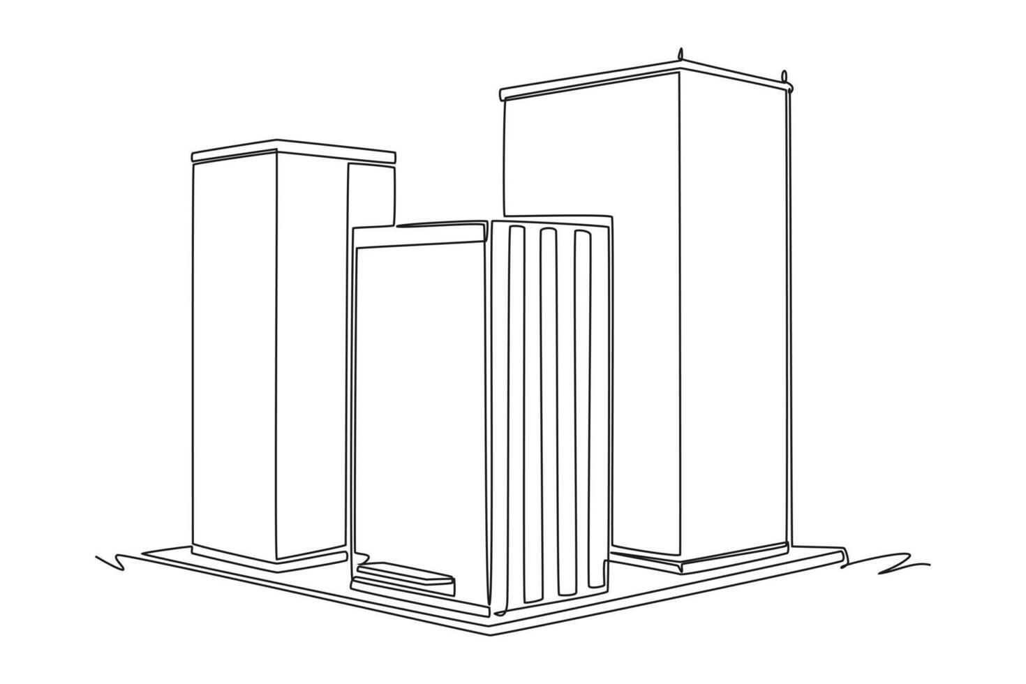 One continuous line drawing of cute house or small building concept Doodle illustration vector