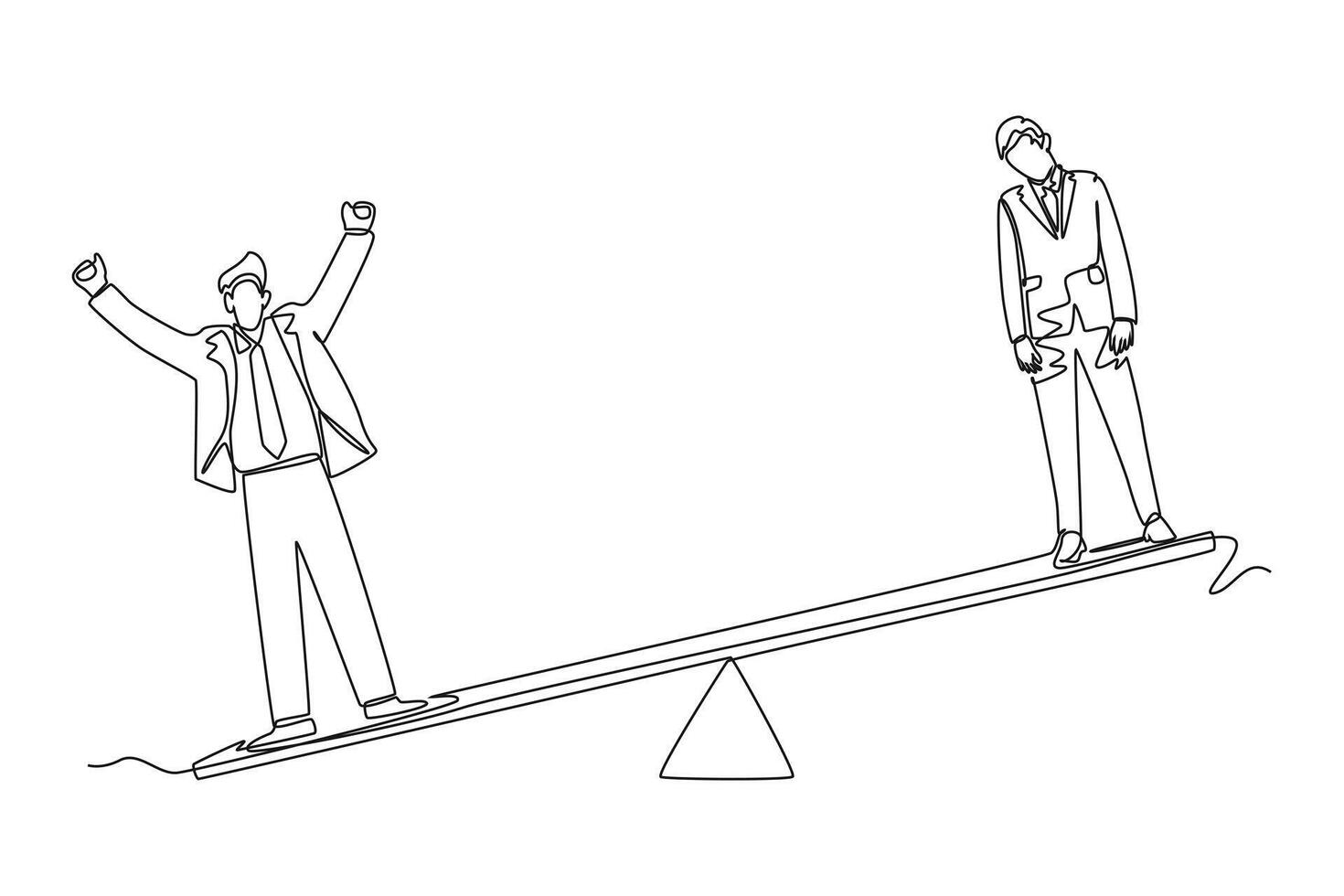 One continuous line drawing of Comparing business process concept. Doodle illustration in simple linear style. vector