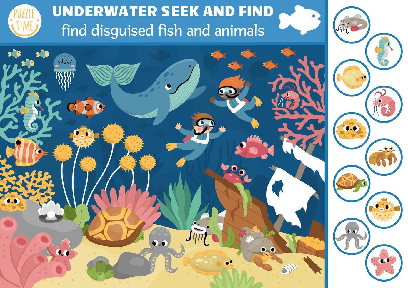 Underwater Search-And-Find Puzzle Game Underwater Search-And-Find Puzzle Game