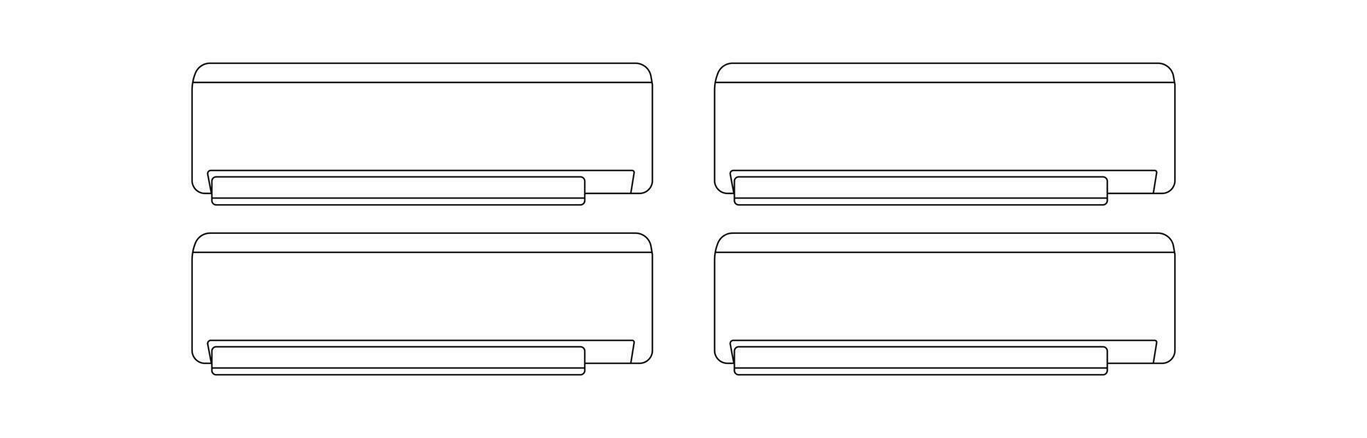 Ac cooling air conditioner design and line art. vector