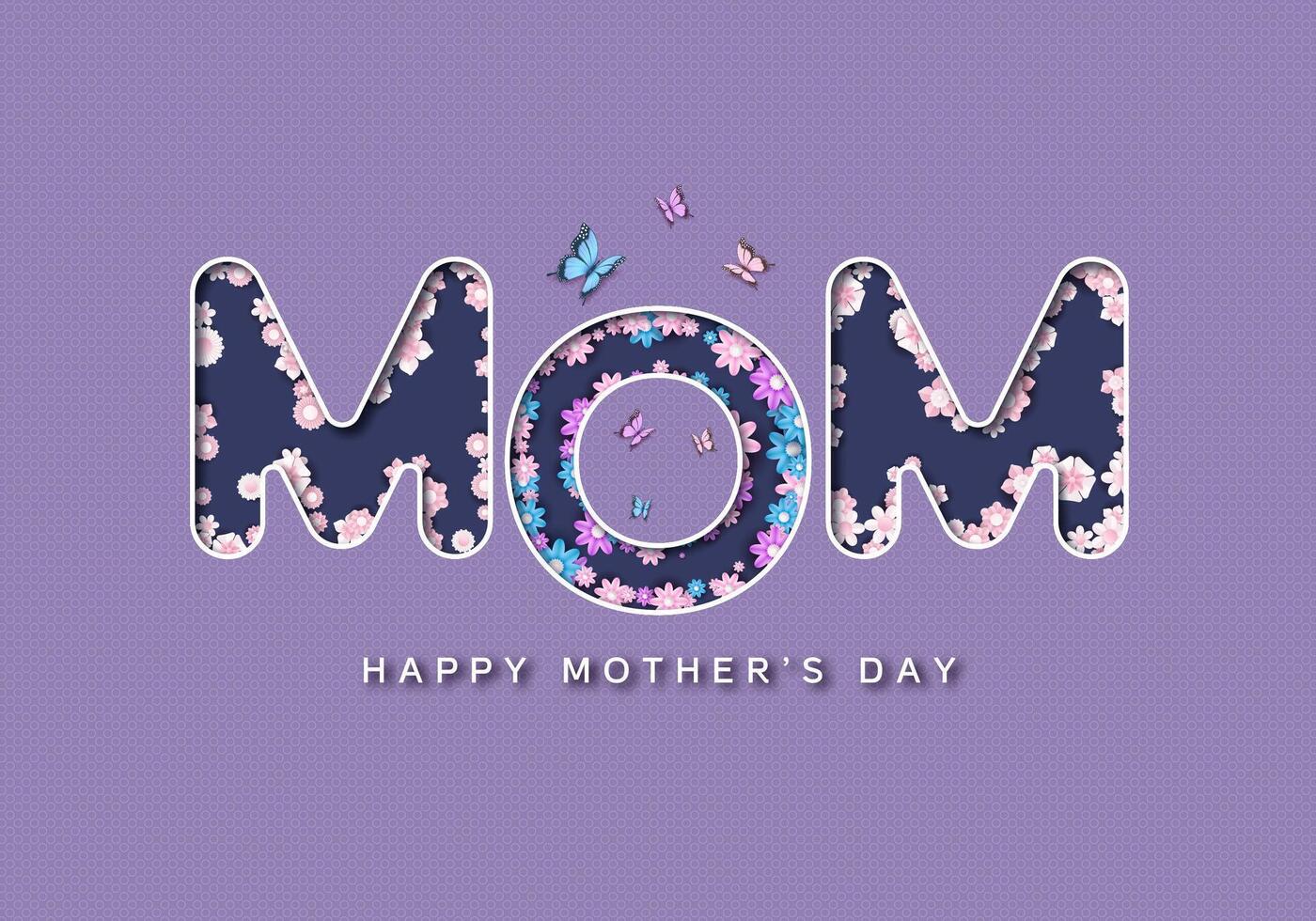 Background for Mother's Day with flowers and butterflies. illustration. vector