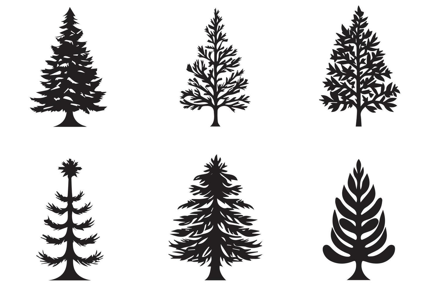 christmas tree set bundile vector