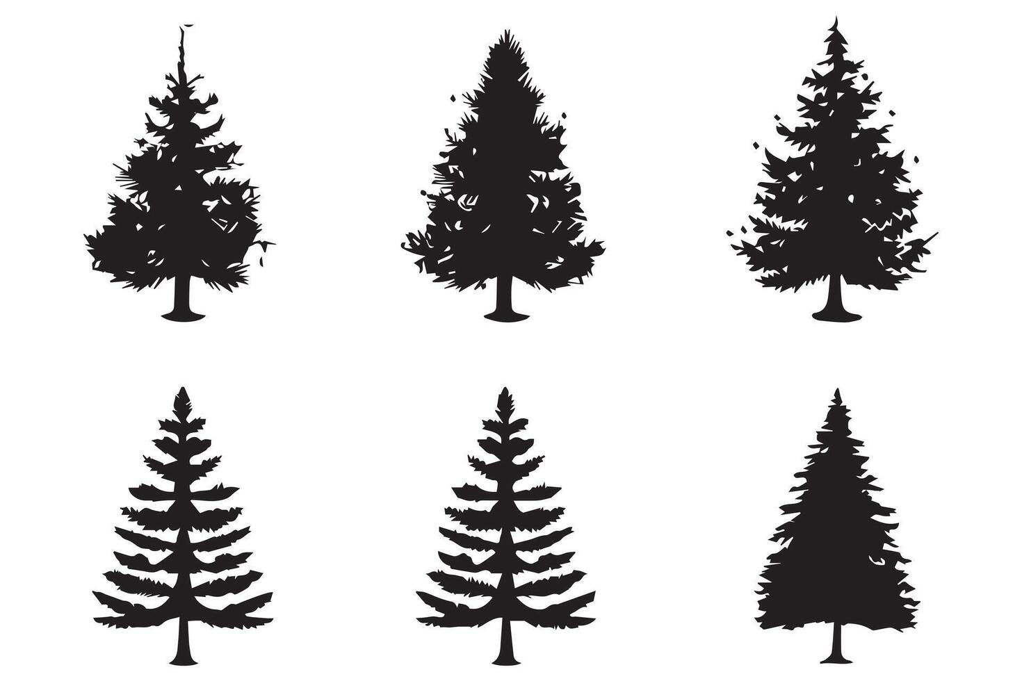 christmas tree set bundile vector