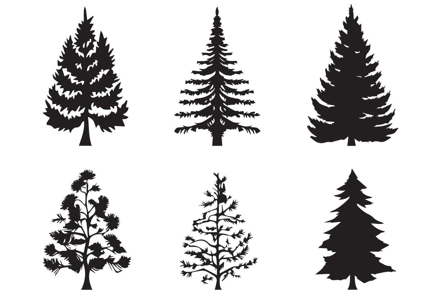 silueta Navidad árbol paquete vector