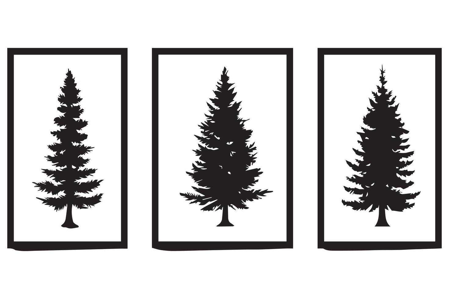 christmas tree set bundile vector