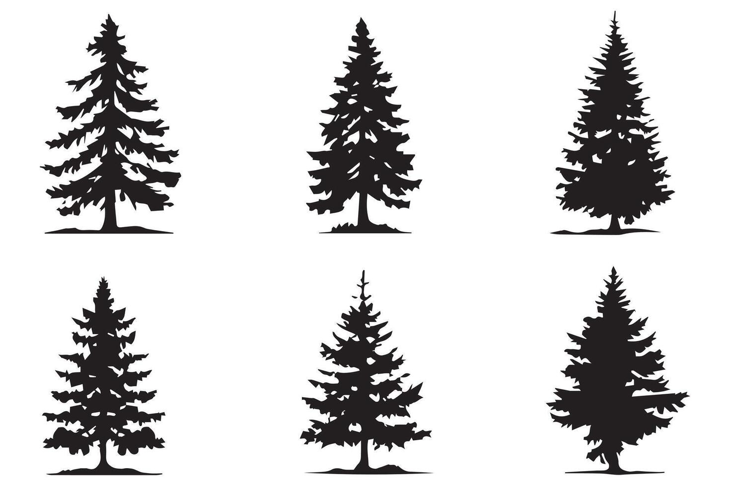 Silhouette Christmas Tree Bundile vector