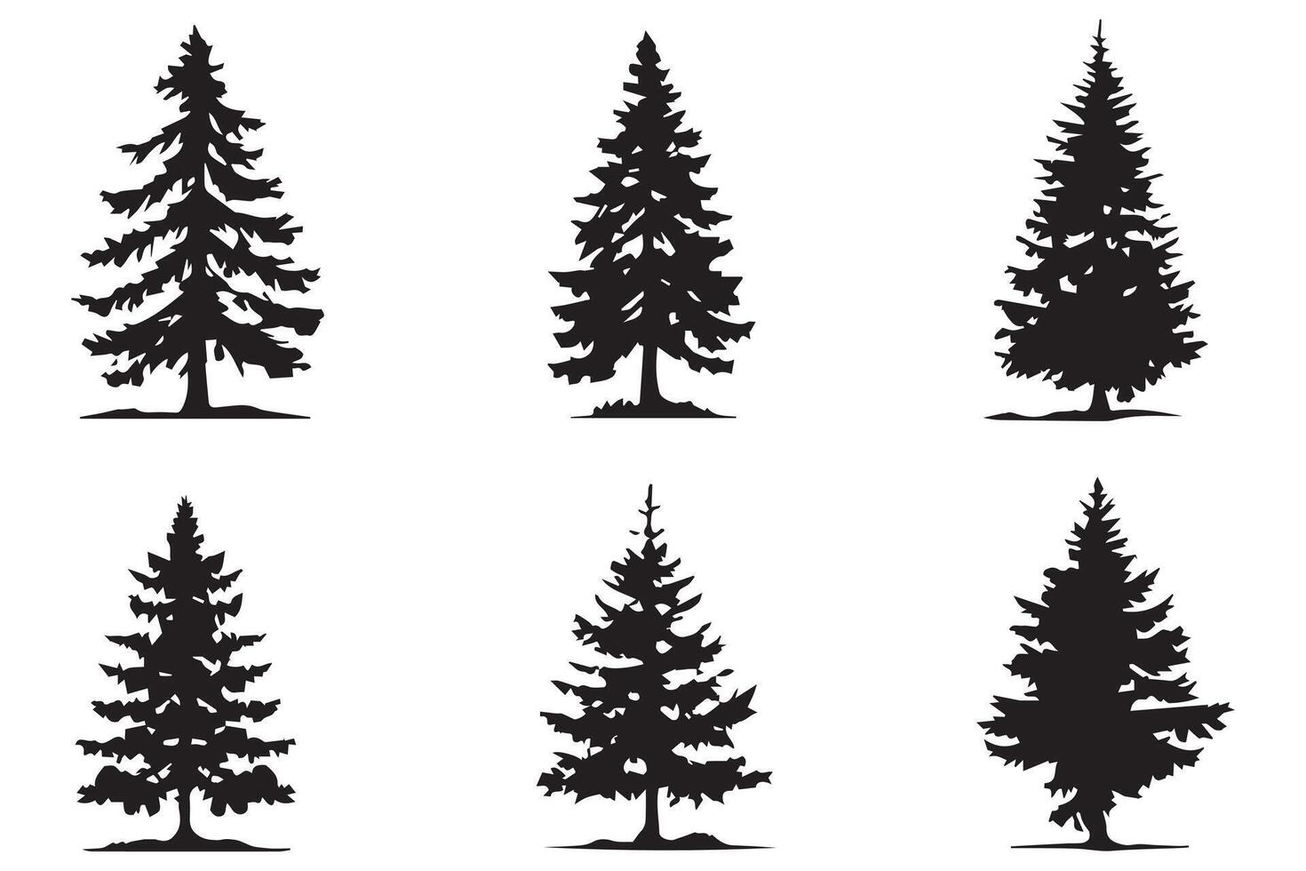 silueta Navidad árbol paquete vector