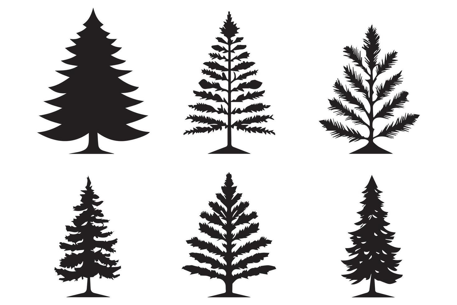 silueta Navidad árbol paquete vector