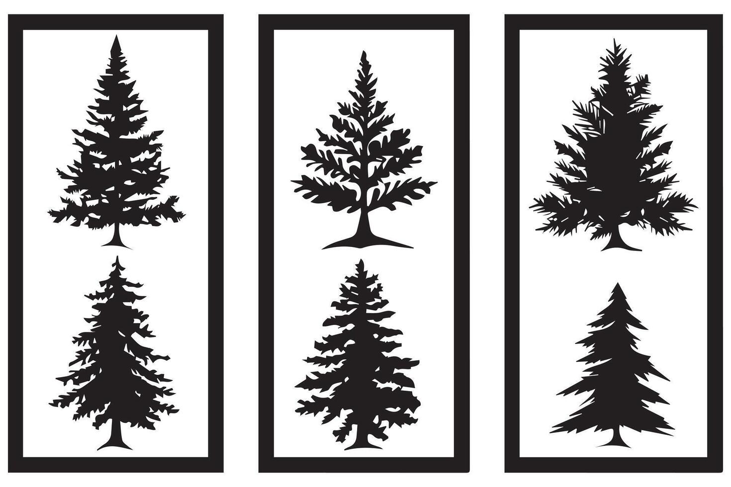 christmas tree set bundile vector