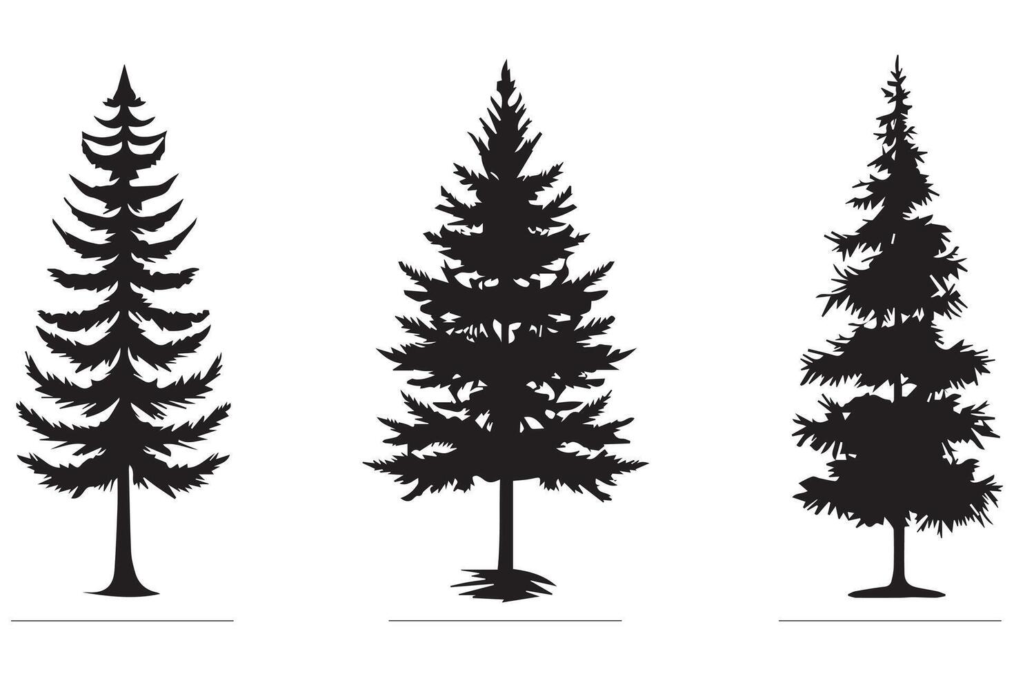 christmas tree set bundile vector