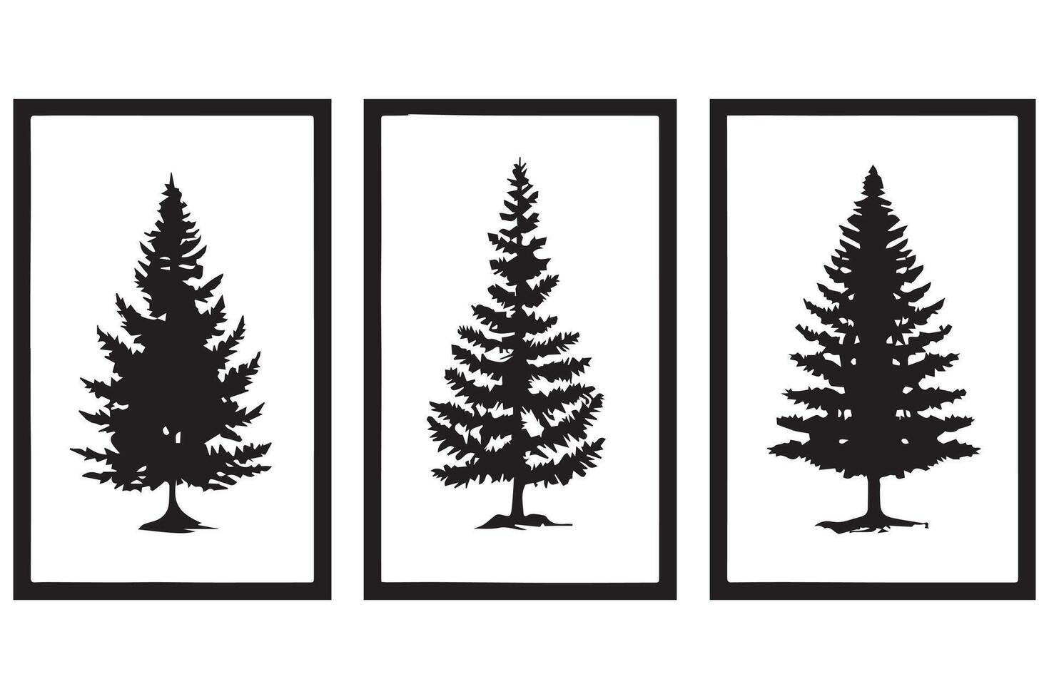 Silhouette Christmas Tree Bundile vector