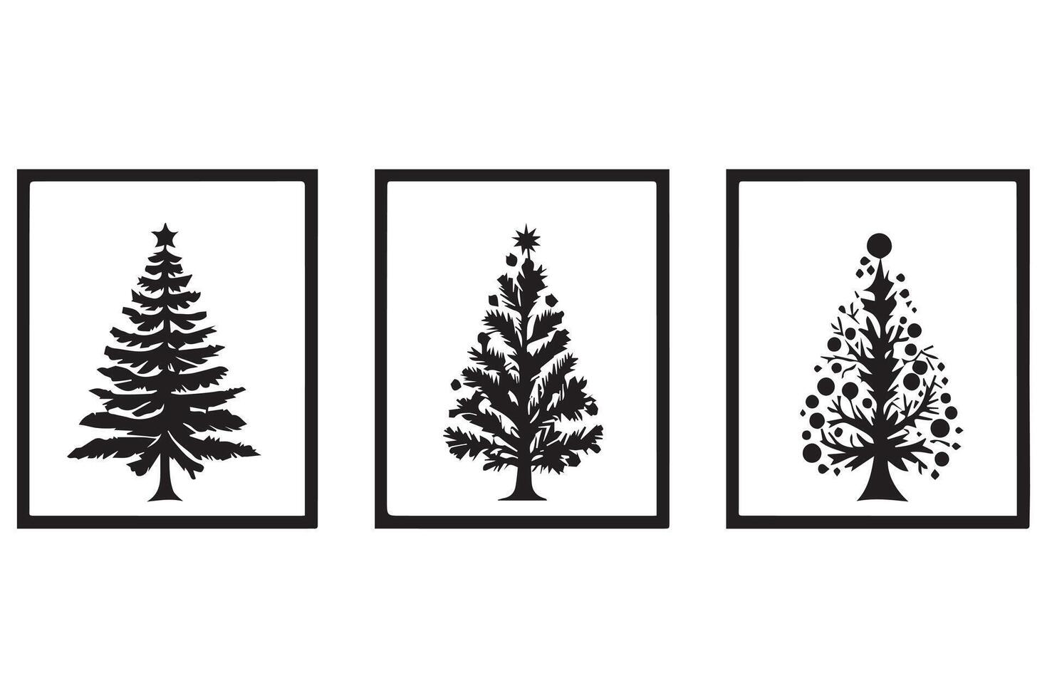 silueta Navidad árbol paquete vector