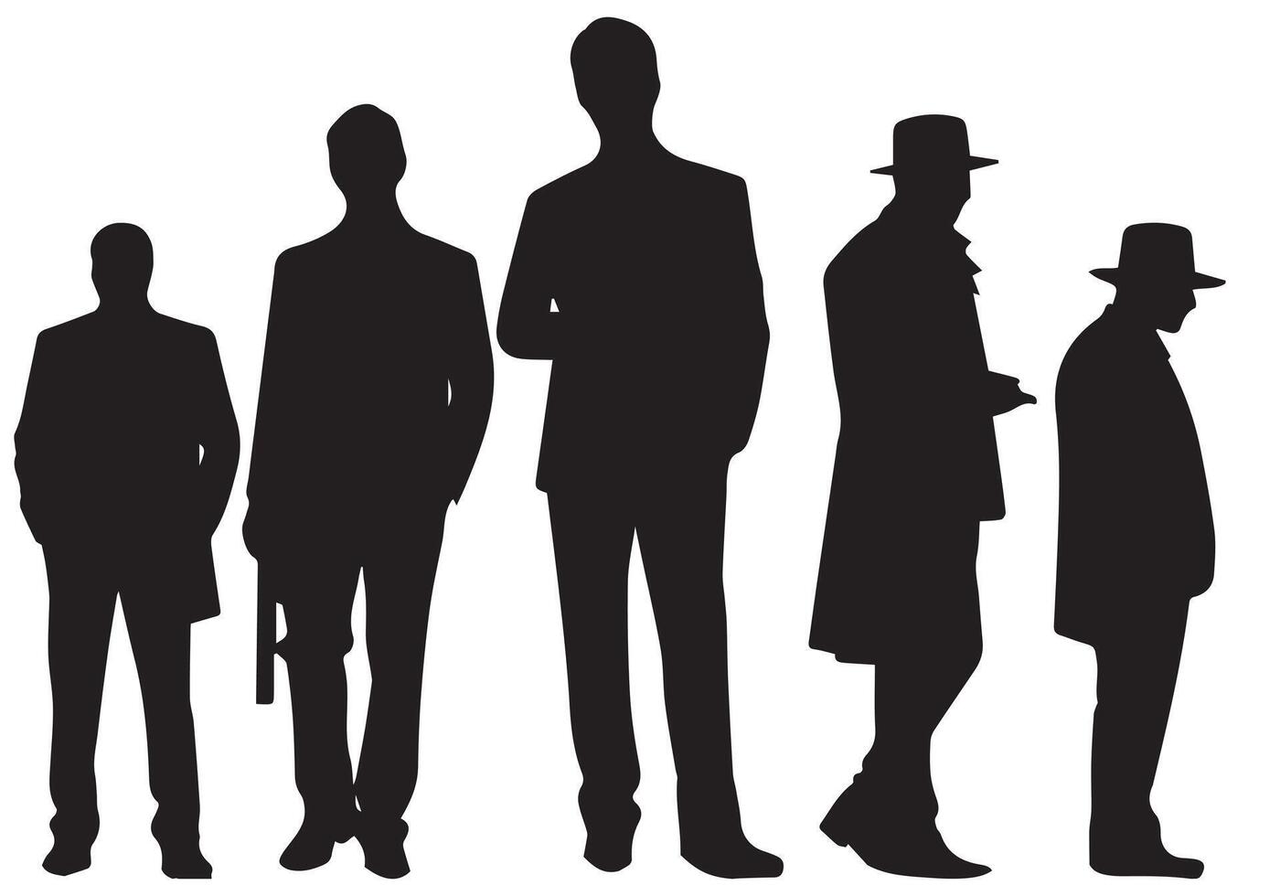 Man black silhouette bundle vector