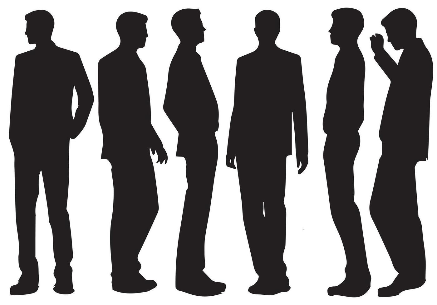 Man black silhouette bundle vector