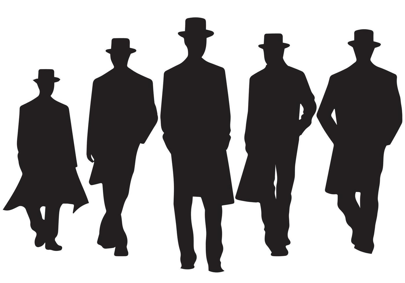 Set of Smart Businessman silhouette illustration vector