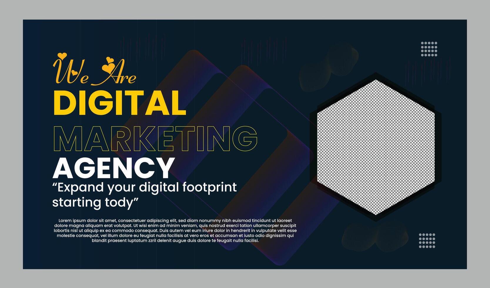 Digital marketing live webinar and corporate web banner template vector