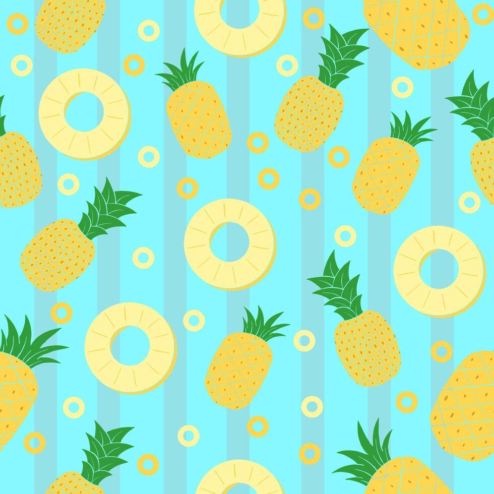 pineapple seamless pattern background, summer theme vector