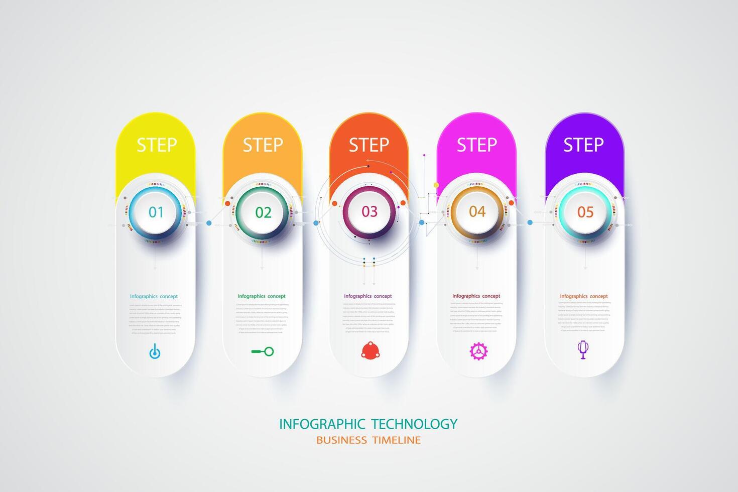 Infographics design template with 3D paper label and technology engineering vector