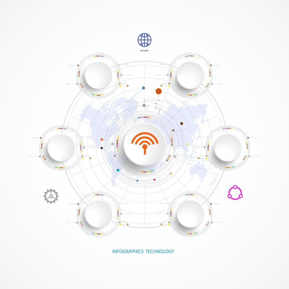 Infographic template timeline technology hi-tech digital and engineering telecoms. vector