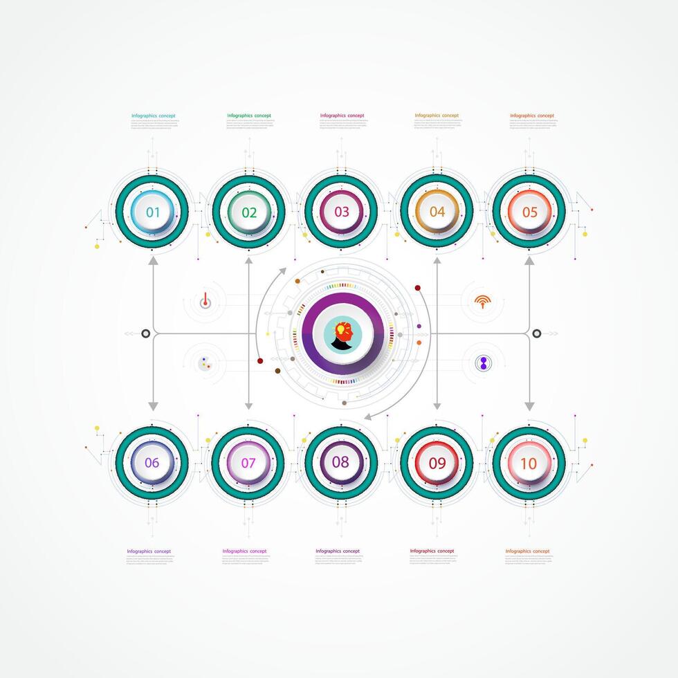 infografia diseño modelo con 3d papel etiqueta y tecnología ingeniería. vector