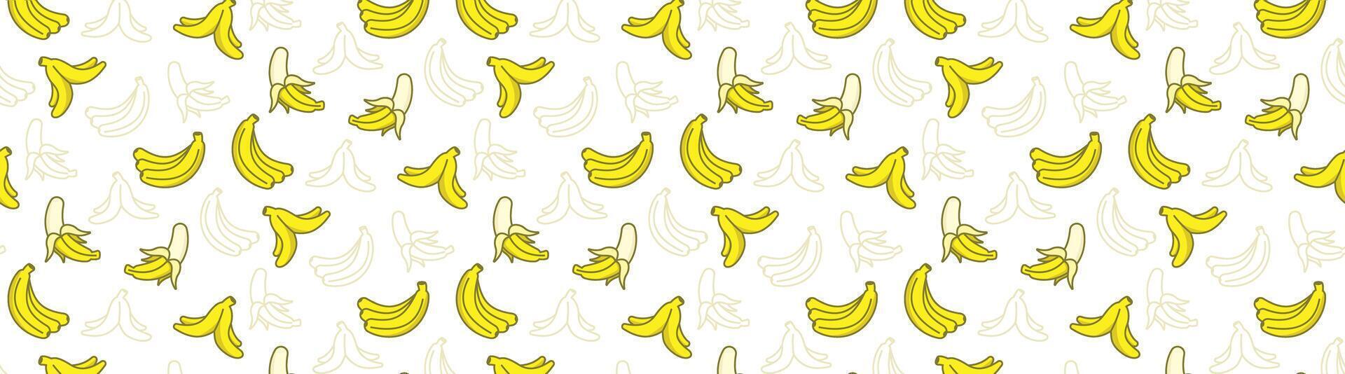 cute yellow banana seamless pattern background wallpaper icon nature fresh fruit organic waste vector