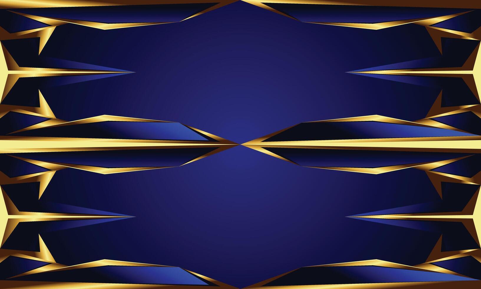 Geometric shape with gold arrow bar on crossed lines and dark blue background vector