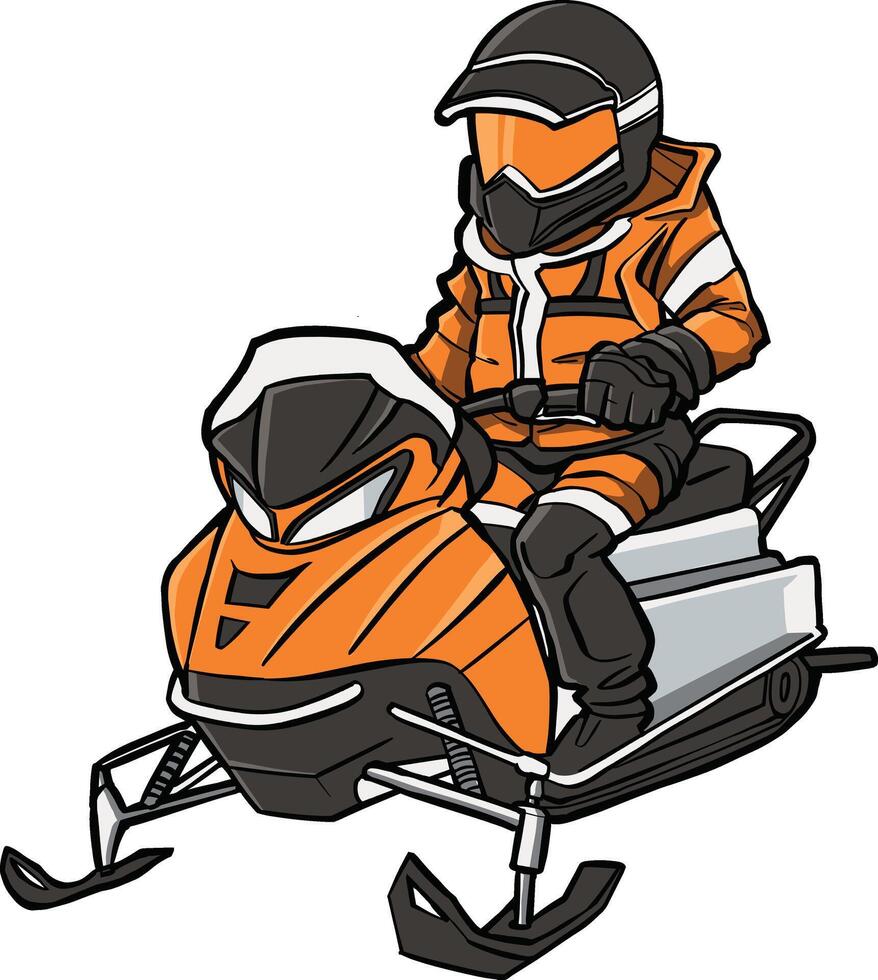 Snowmobile Adventure in Winter Gear vector