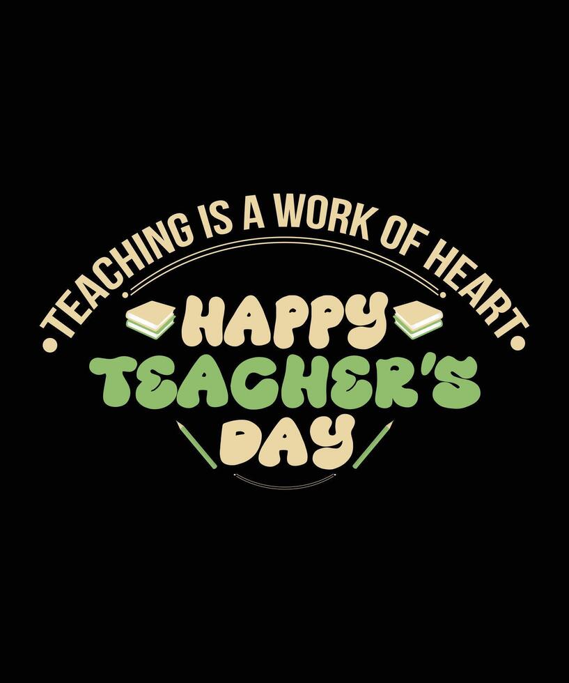 Teacher day tshirt design concept with lettering vector
