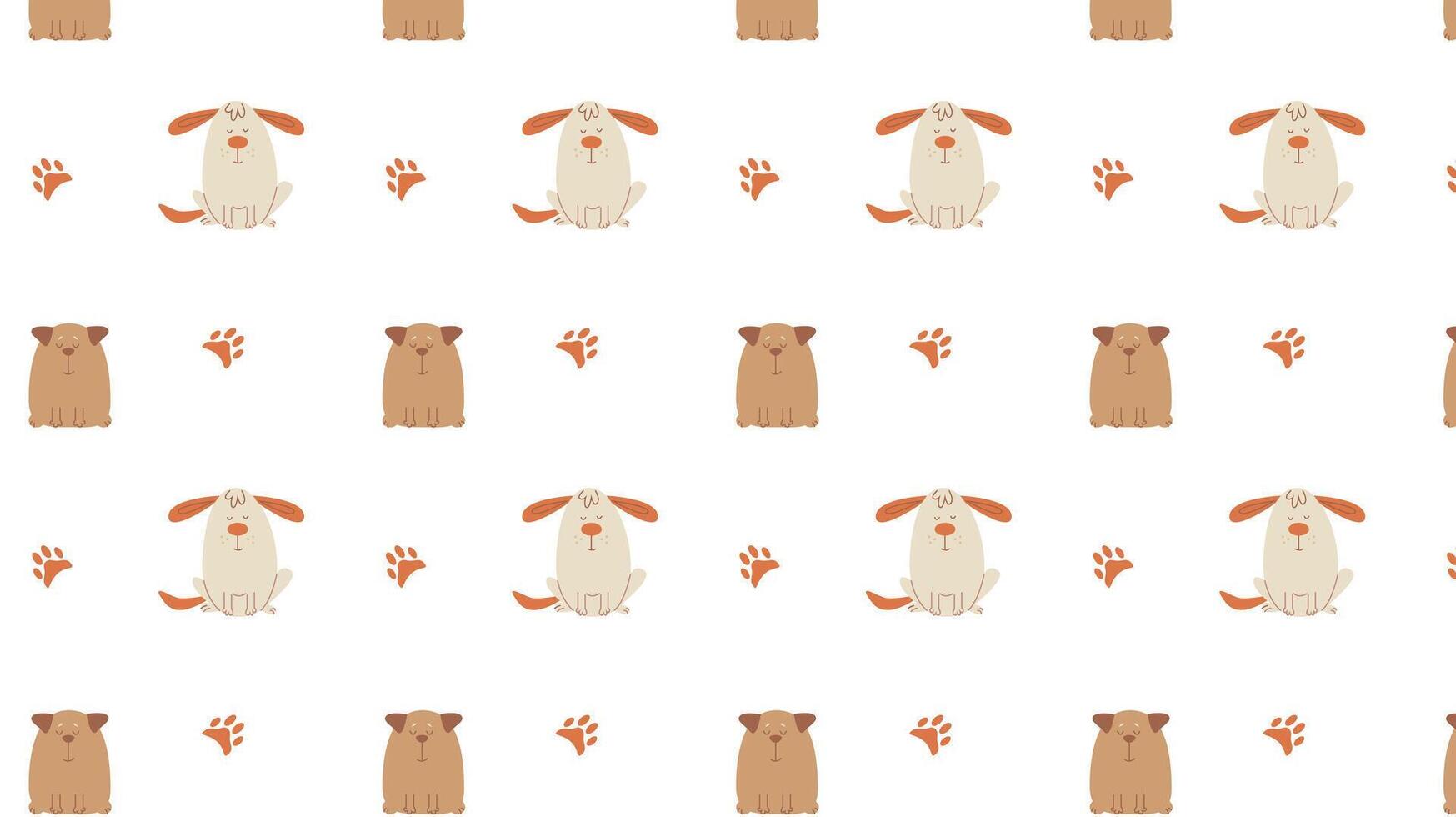 pattern with small pretty puppies vector