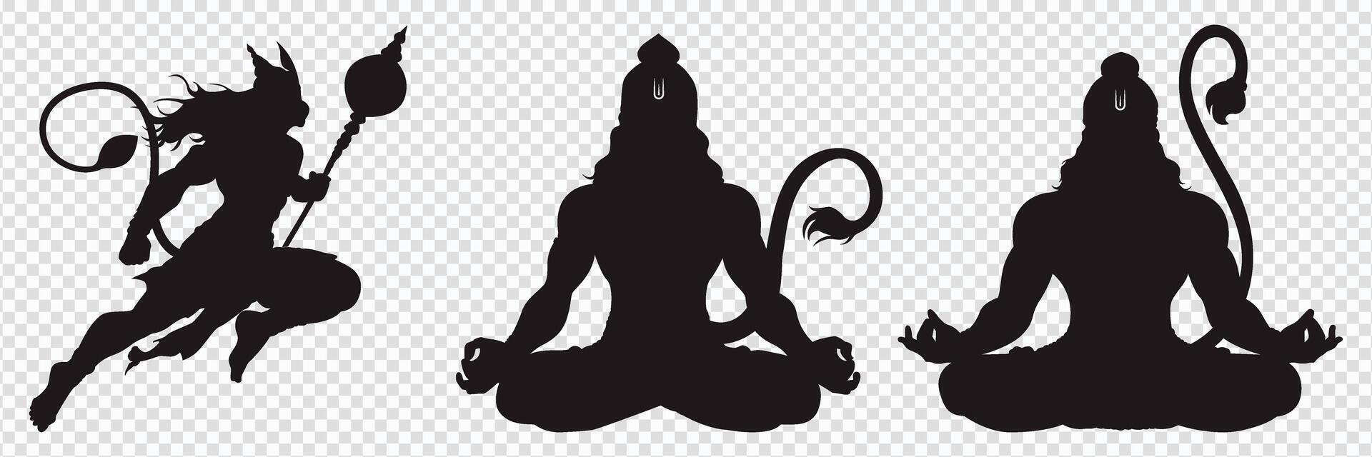 Hanuman Silhouette, Jay Shri Ram, for, happy hanuman jayanti, vector