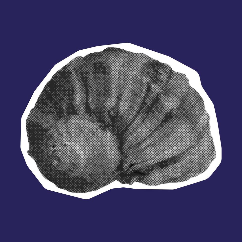 Shell in halftone isolated. illustration for poster, banner, card. Y2K style. vector