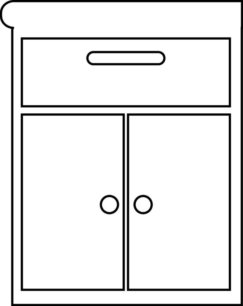 Cabinet for storing things and books design. vector