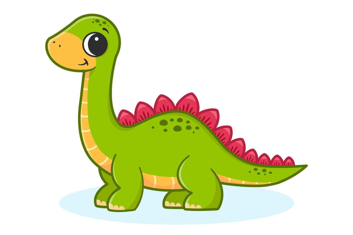 pequeño linda dinosaurio. ilustración para niños. para póster, pegatinas, tarjeta, juego. vector