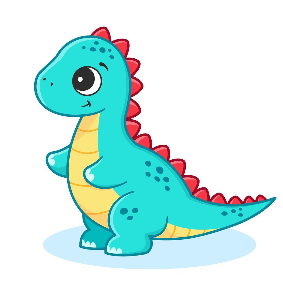 Little cute dinosaur. Illustration for children. For poster, stickers, card, game. vector