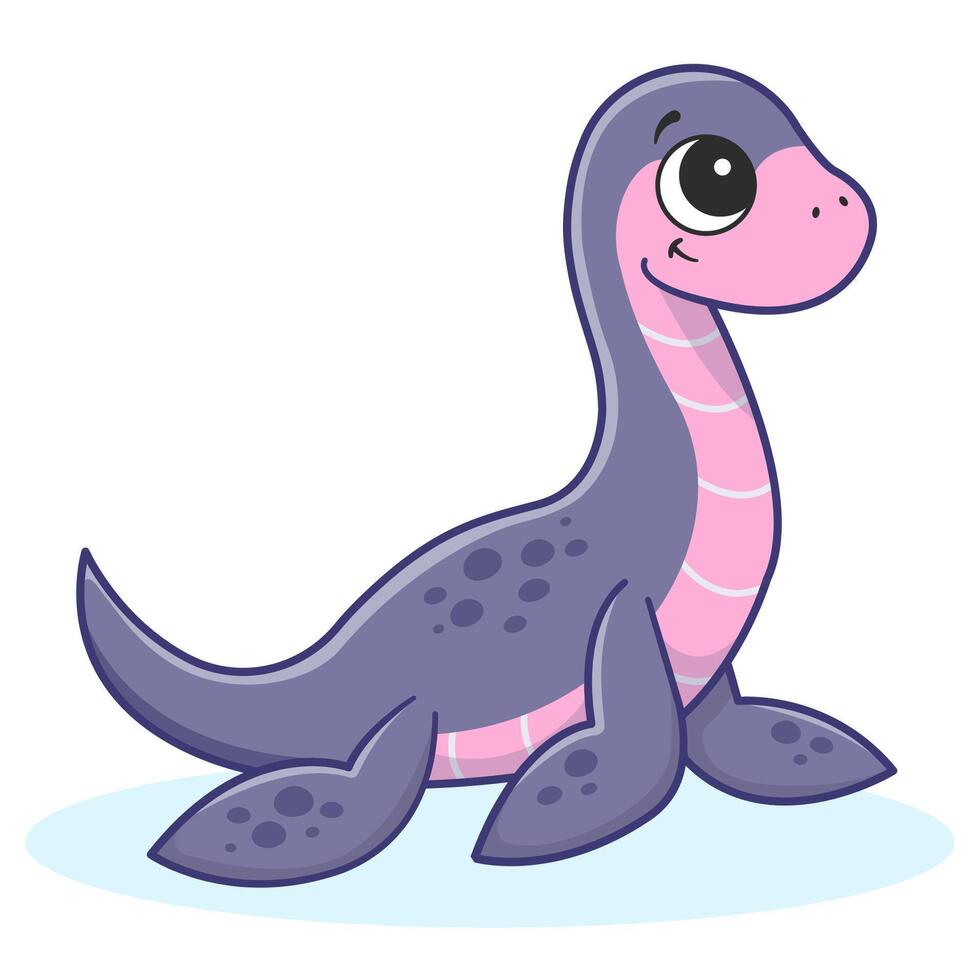 Little cute dinosaur. Illustration for children. For poster, stickers, card, game. vector