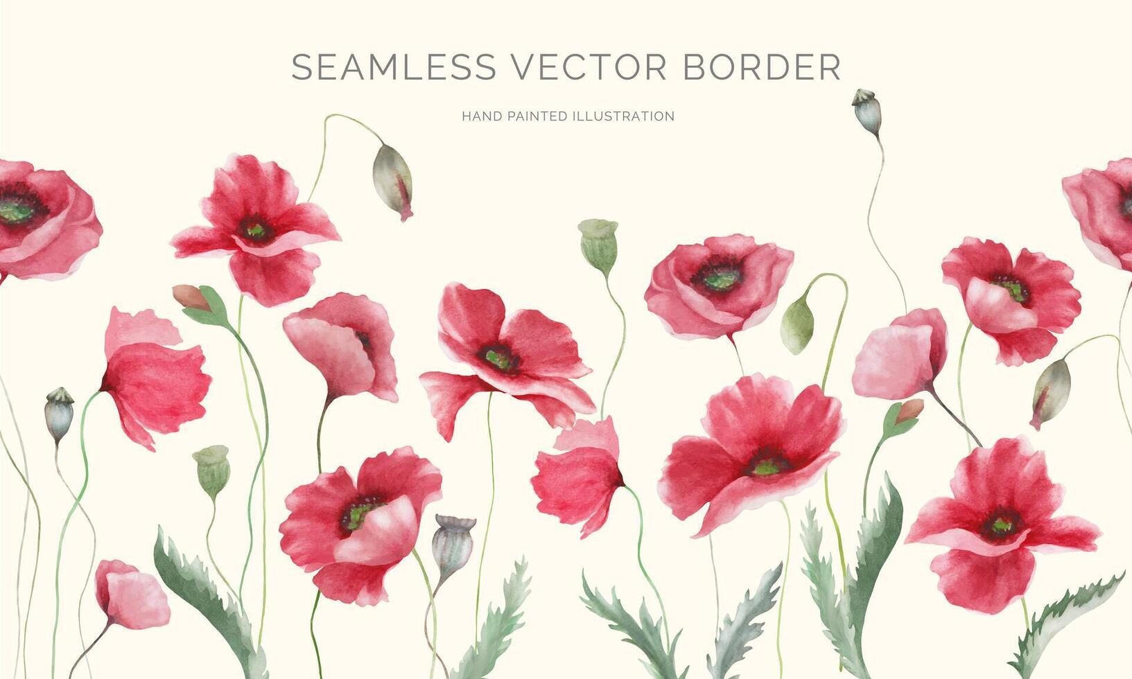 Seamless watercolor pattern. Hand drawn floral illustration isolated on pastel background. EPS. vector