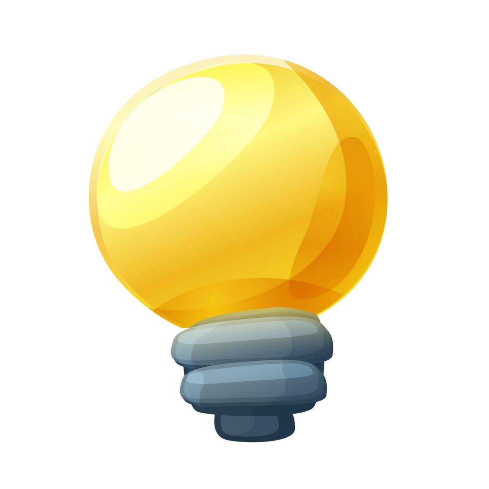 Yellow Bulb Lamp Cartoon Illustration vector