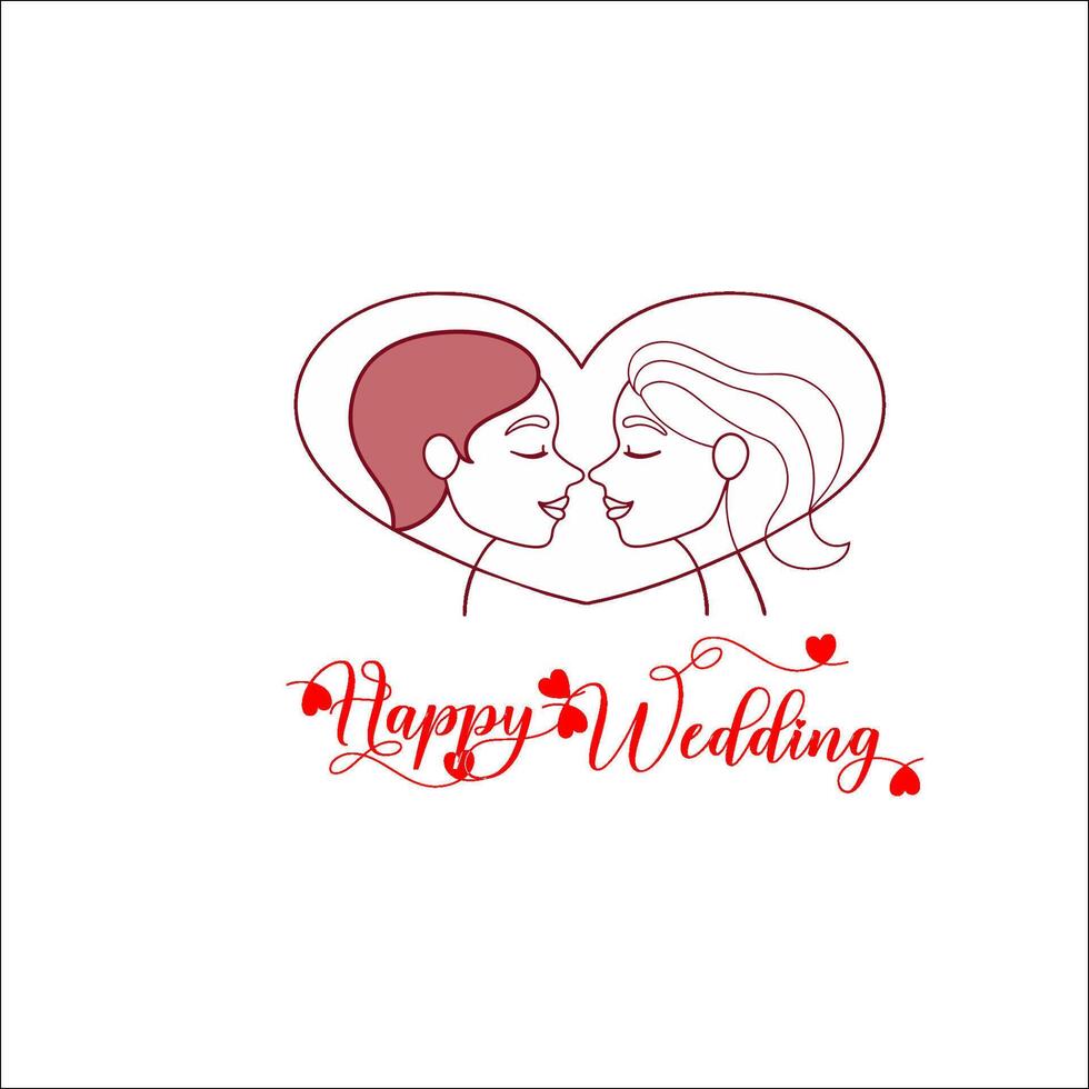 Shubh vivah and happy Wedding Decorative CalligraphyLettering design for Wedding Anniversary greetings Illustration vector