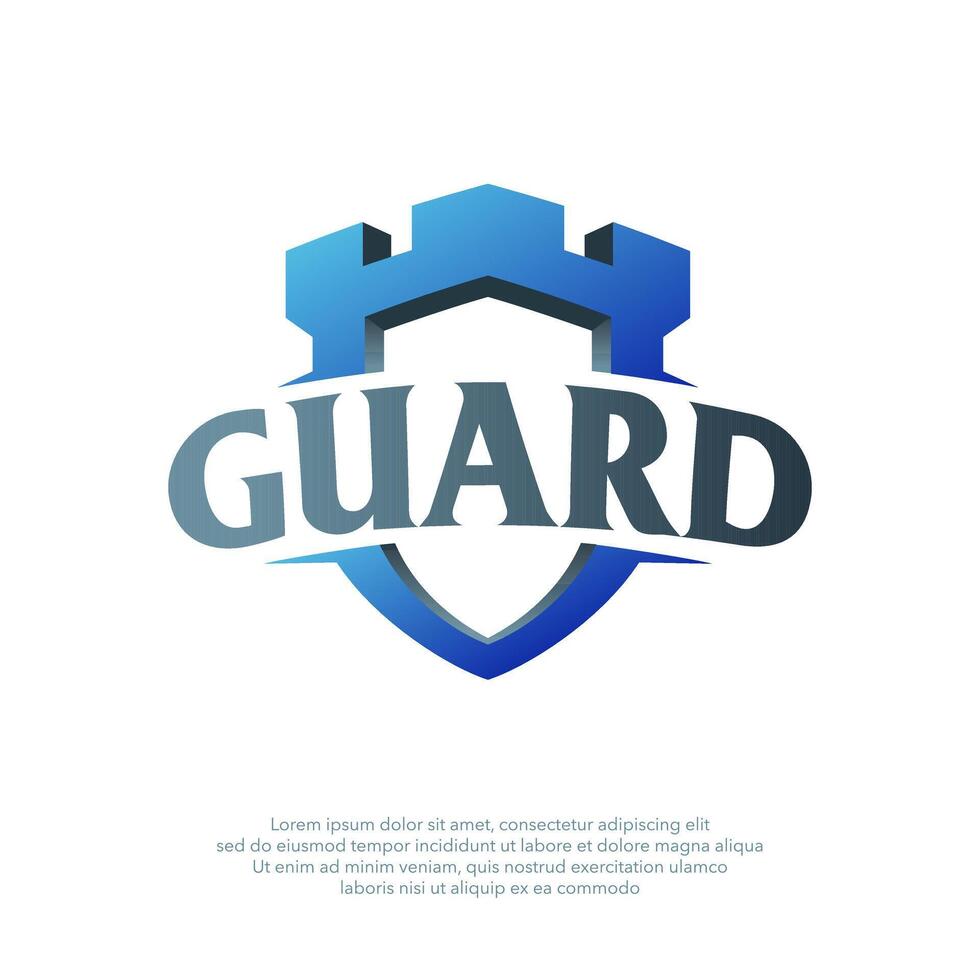 Fortress logo illustration. Suitable for insurance companies, Security Service, and safety anti virus product. Security logo template. vector