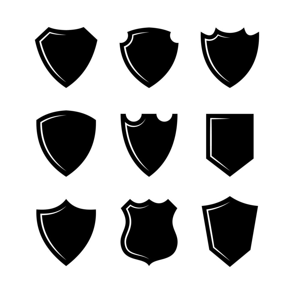 Various Shield shape set. Suitable for security logo, protection symbol, and emblem template. vector